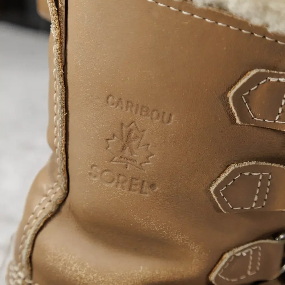 Sorel Vintage Kaufman Caribou Waterproof Winter Rubber Sherpa Boots Womens 7